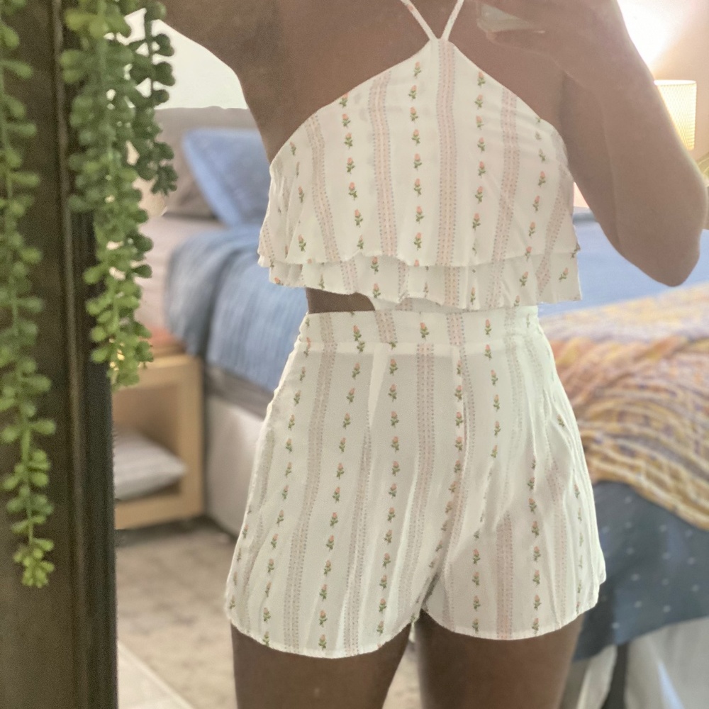 White Floral Summer Romper